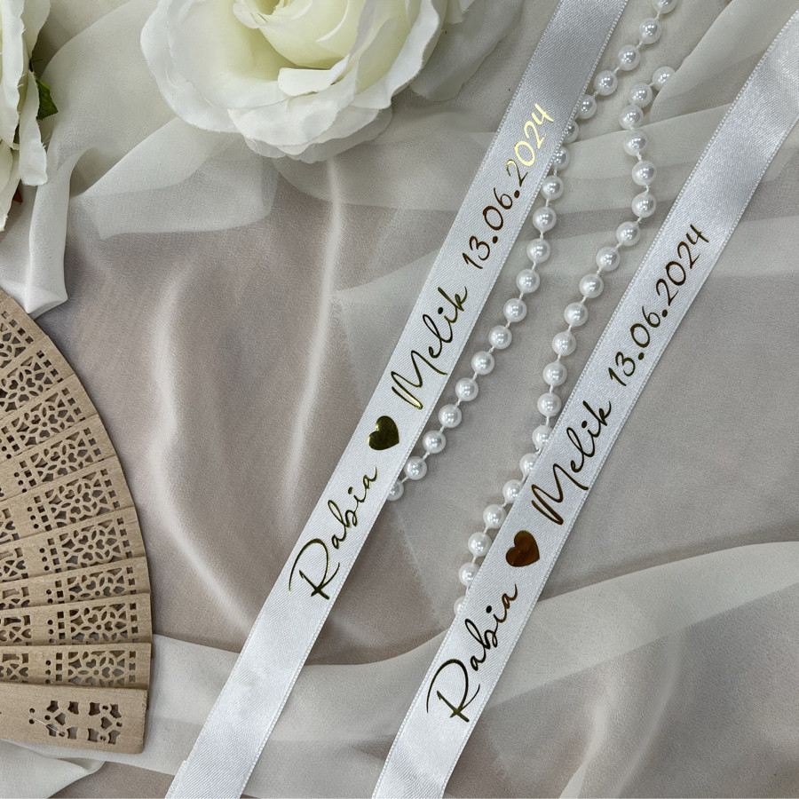 Dökülmeyen incili Saten Yüzük Kurdelesi (En:2cm)