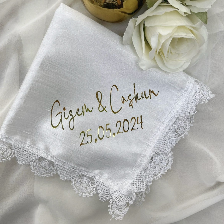 Baskılı Söz Mendili (İğne Oyalı Güpür)