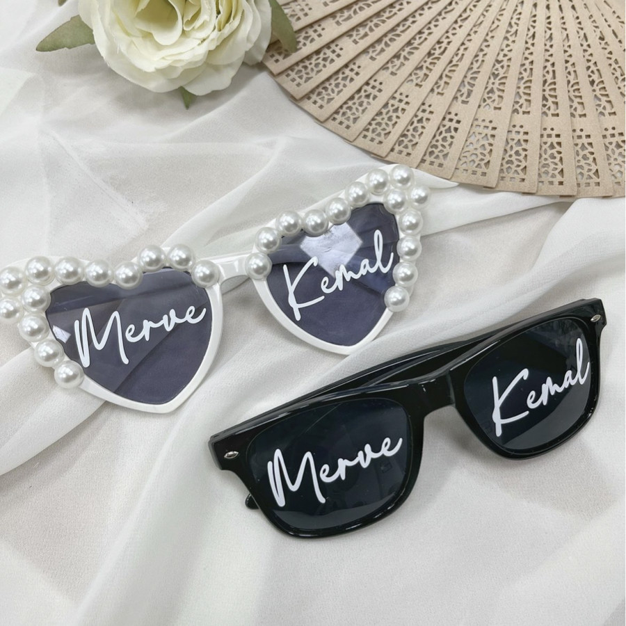 Gelin ve Damat Parti Gözlükleri (İkili)