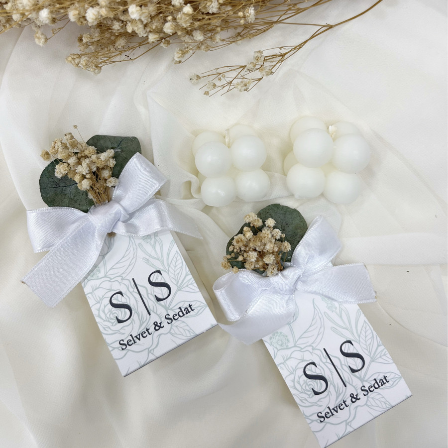 Dokulu Kağıt Bubble Mum (Desenli)