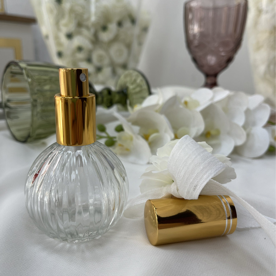 F Serisi Gold Kapaklı Cam Şişe Kolonya (Spreyli)