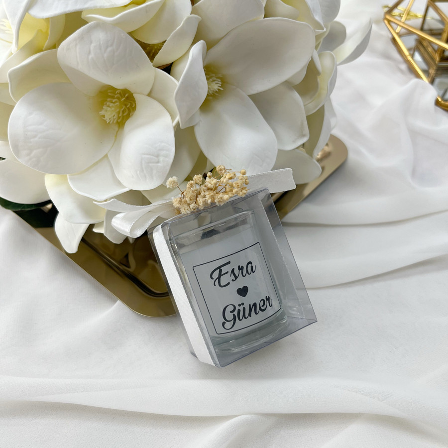 Şeffaf Kutulu Cam Bardak Mum