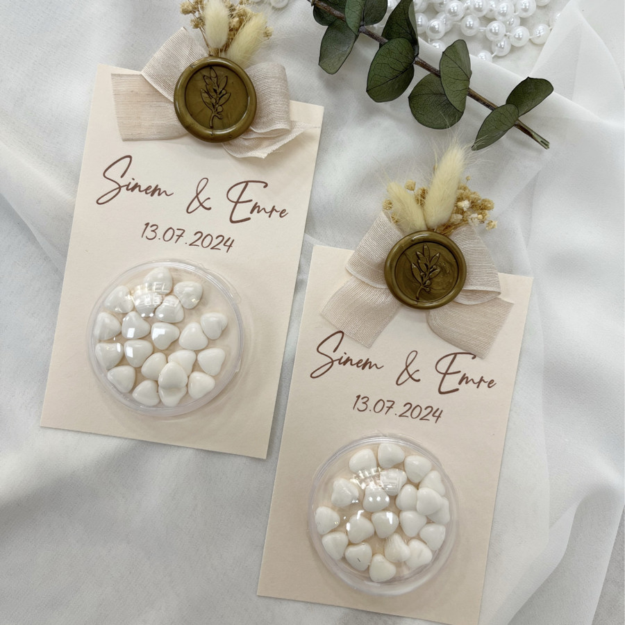 Şeffaf Küre Kartlı Nikah Şekeri (Model 1)