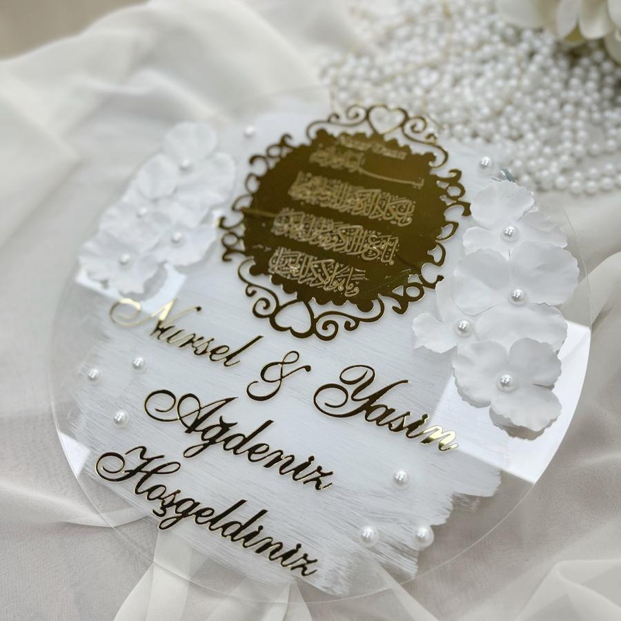 Nazar Dualı + İsimli Pleksi Kapı Süsü