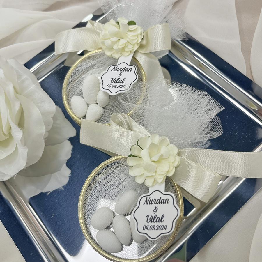 Tül Halka Badem Nikah Şekeri (7cm çap)