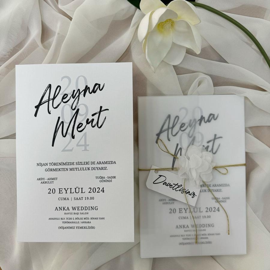 F7 Şeffaf Kapaklı Davetiye