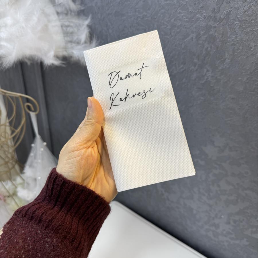 Damat Kahvesi Peçetesi (Siyah Baskılı)