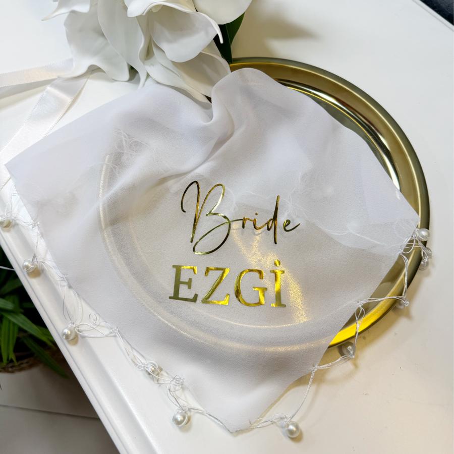 İncili Gelin Halay Mendili (25cm x 25cm)