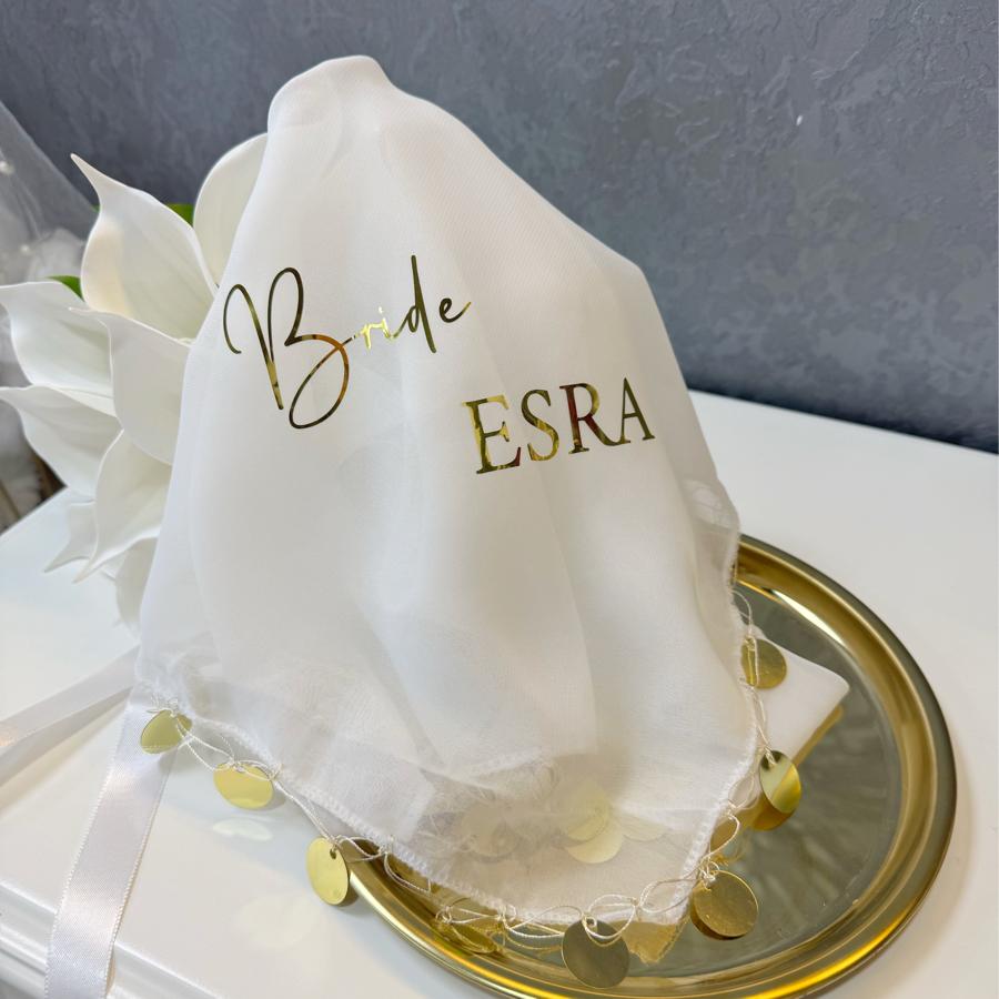 Gold Pullu Gelin Halay Mendili (45cm x 45cm)