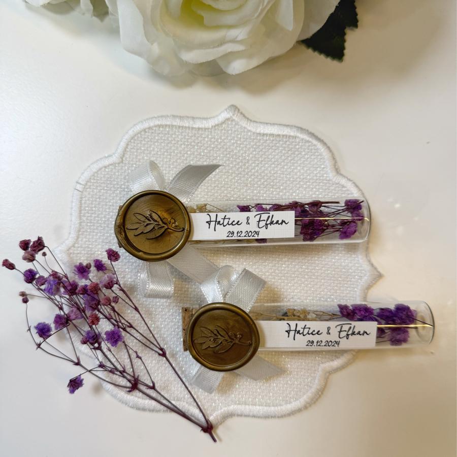 Cam tüp kuru çiçek magnet