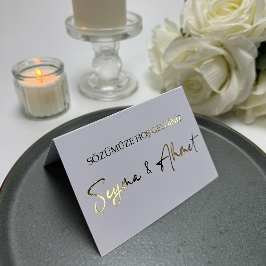 Masa Kartı (Gold Varak Baskı)