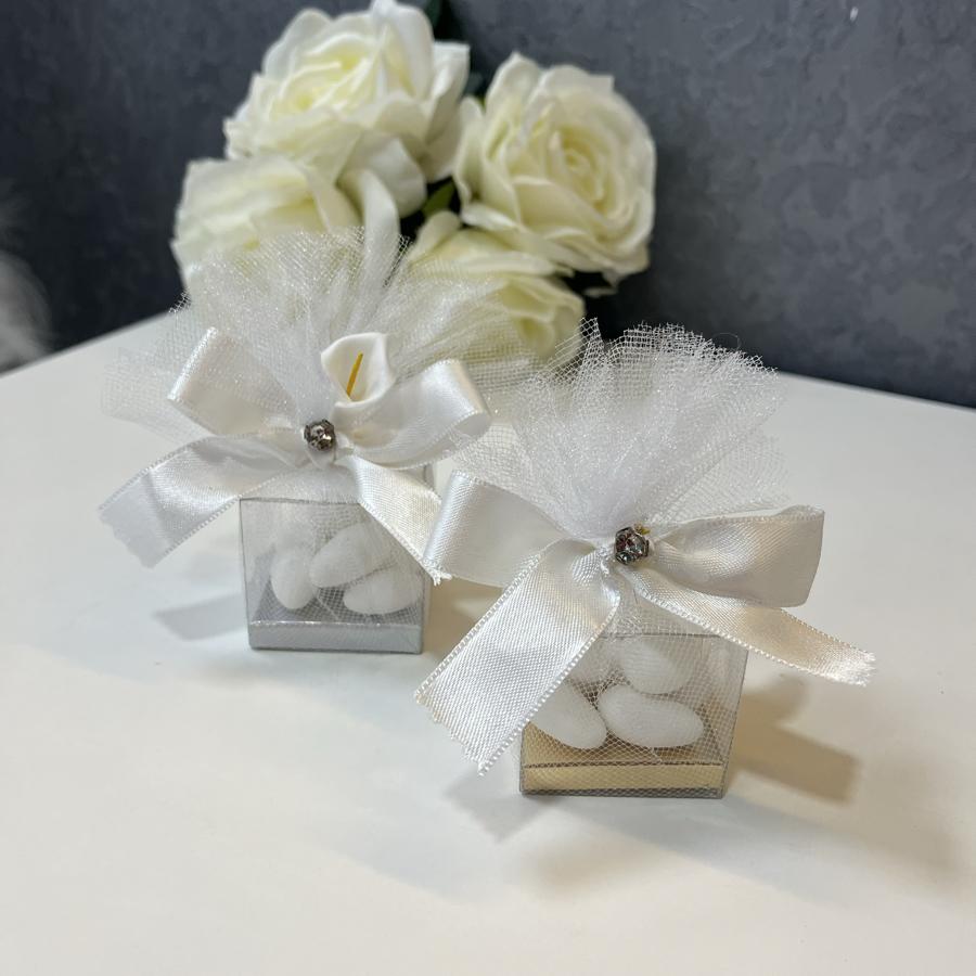 Tül süslemeli Asetat Kutulu Nikah Badem Şekeri