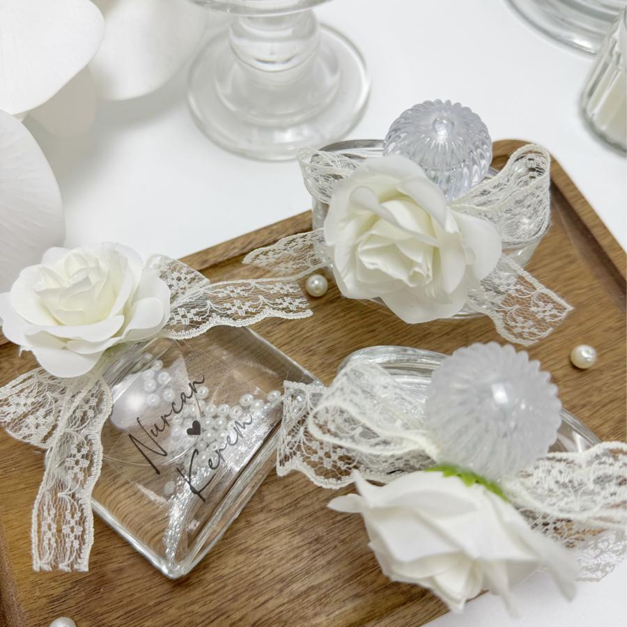 Elips Lüks Cam Şişe Kolonya (30 ml) ( İnci ve Sim Eklentili)