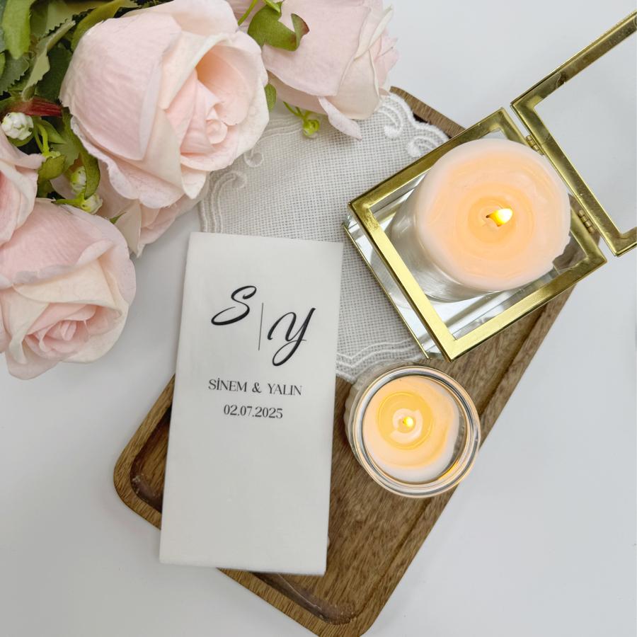 İsim Baskılı Peçete (Italic Line Alphabets)