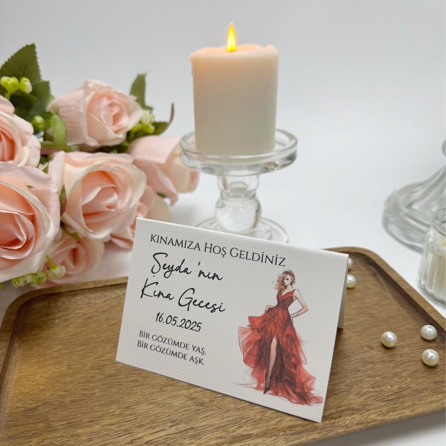 Kına Gecesi Masa Kartı