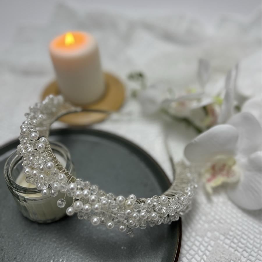 İncili Metal Gelin Tacı