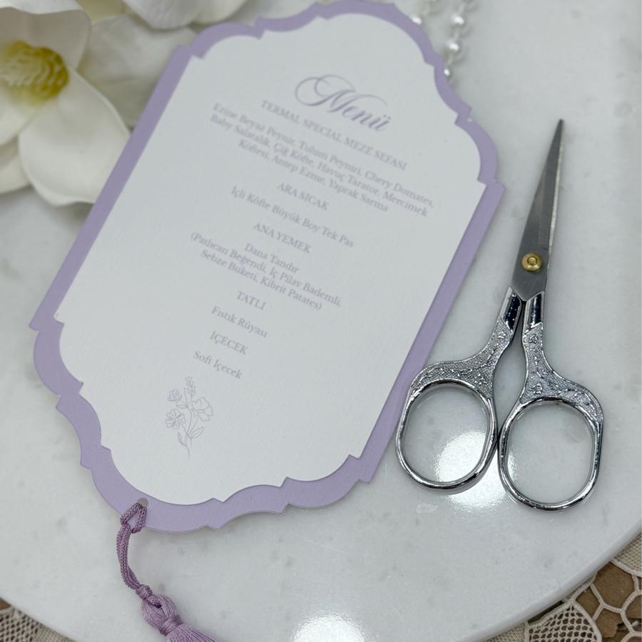 Menü Kartı Pembe Tonlar (Model 2) Çift Katlı