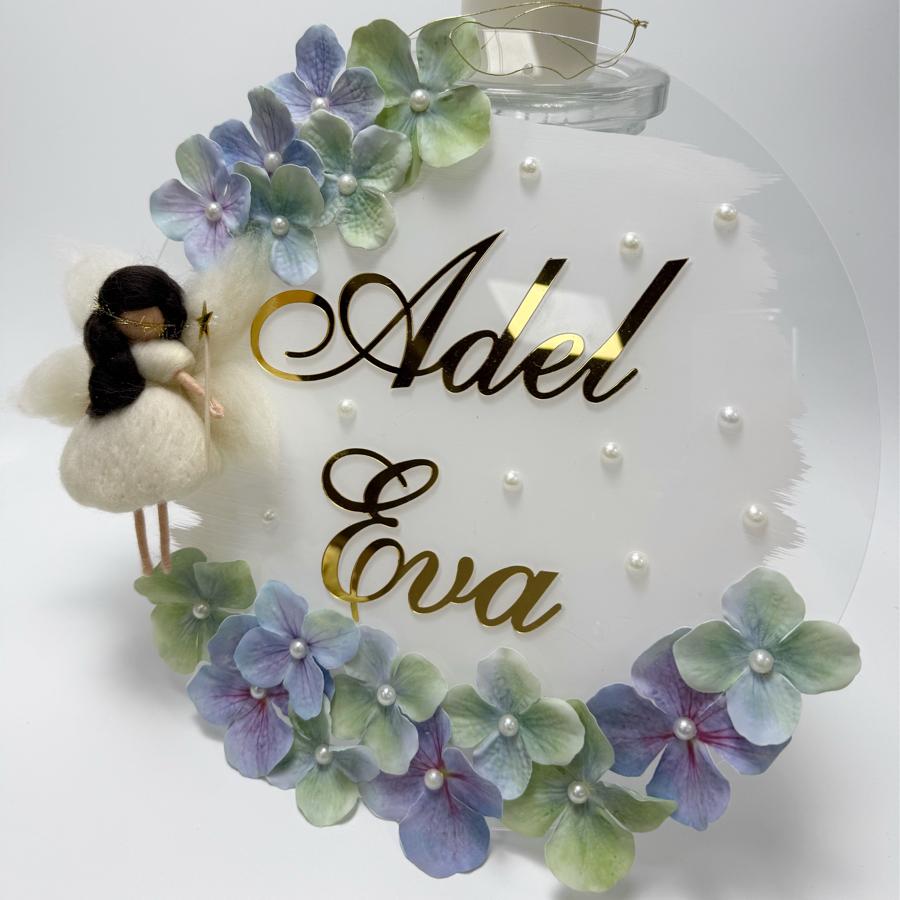 Ortanca Detaylı Keçe Bebekli Kapı süsü