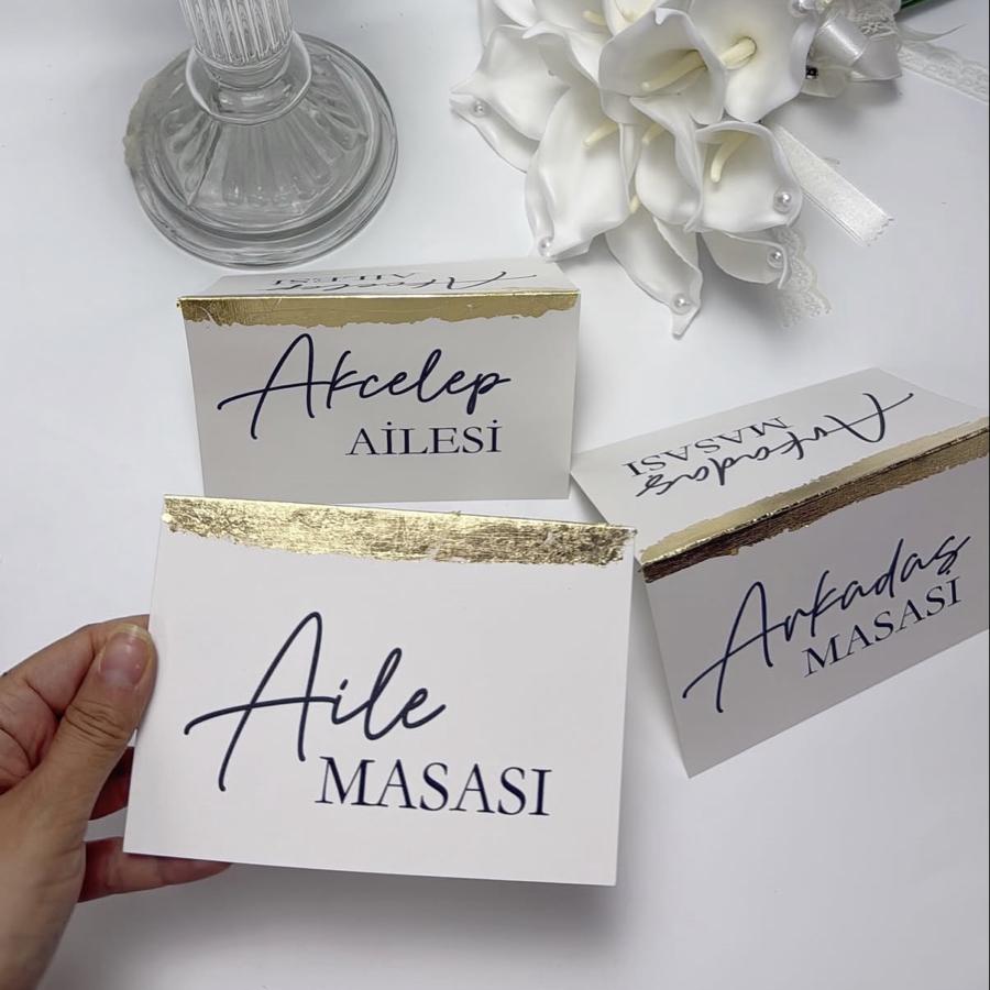 Gerçek Varaklı Masa Kartı (Büyük Boy)